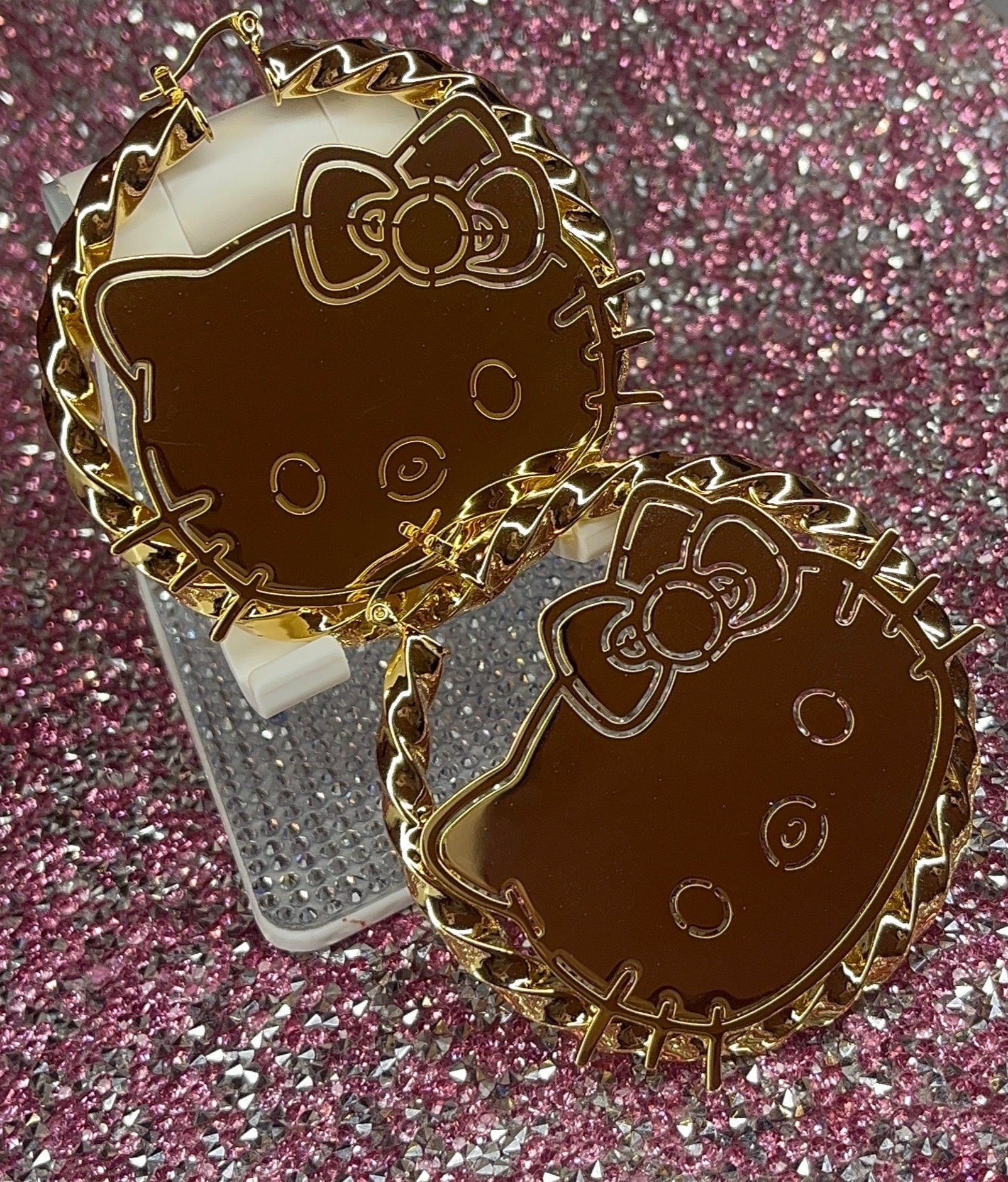 Hello Kitty Bamboo Hoop Earrings